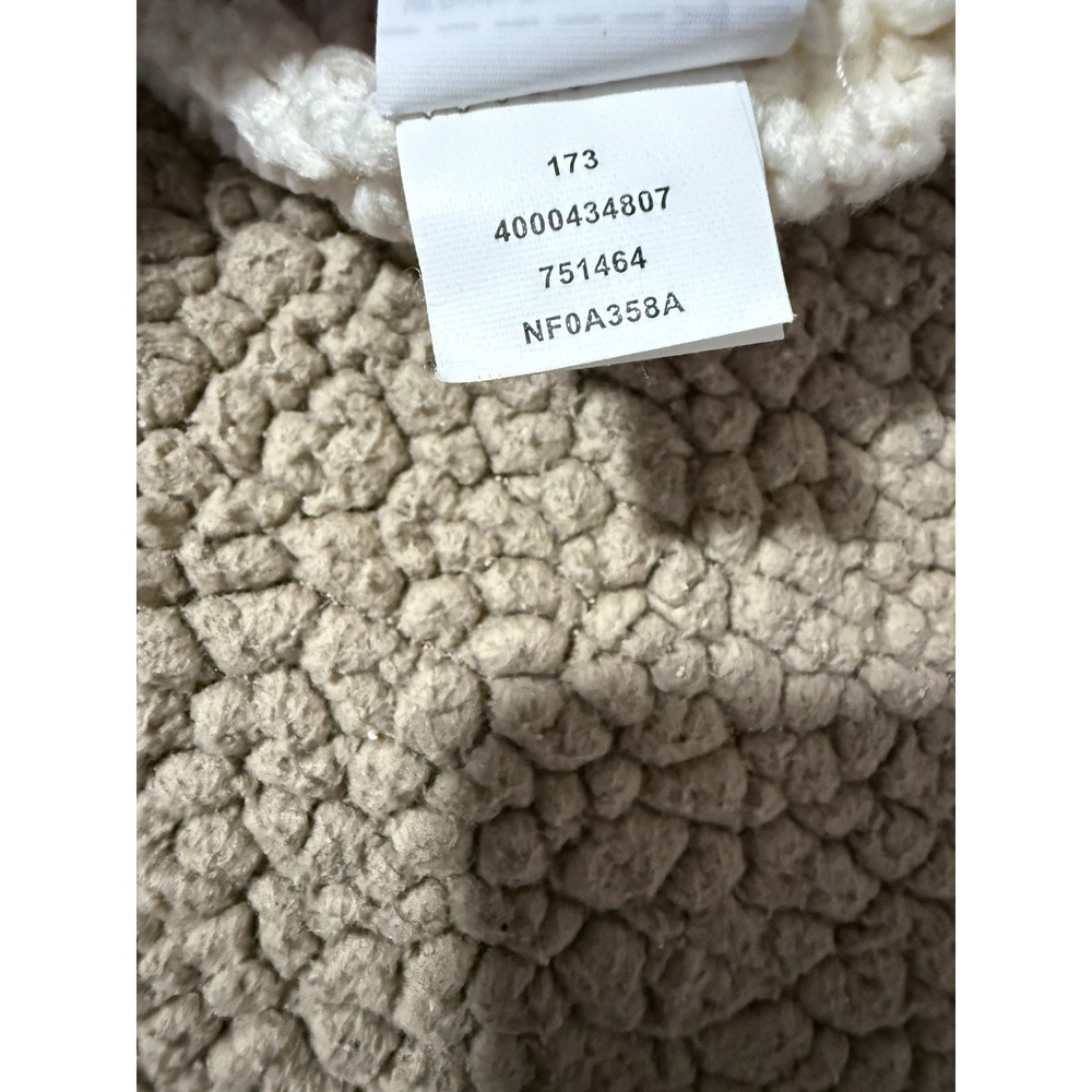 Women's The North Face Fleece Lined Cream Knit Beanie - One Size - Picture 5 of 9